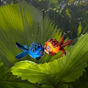 Handmade Goldfish Lanterns - Unique Fish Lamp - Chenille Stem Night Light - LED Lighted Fish Decor - Koi Fish Hanging Lamp - For Fish Lovers