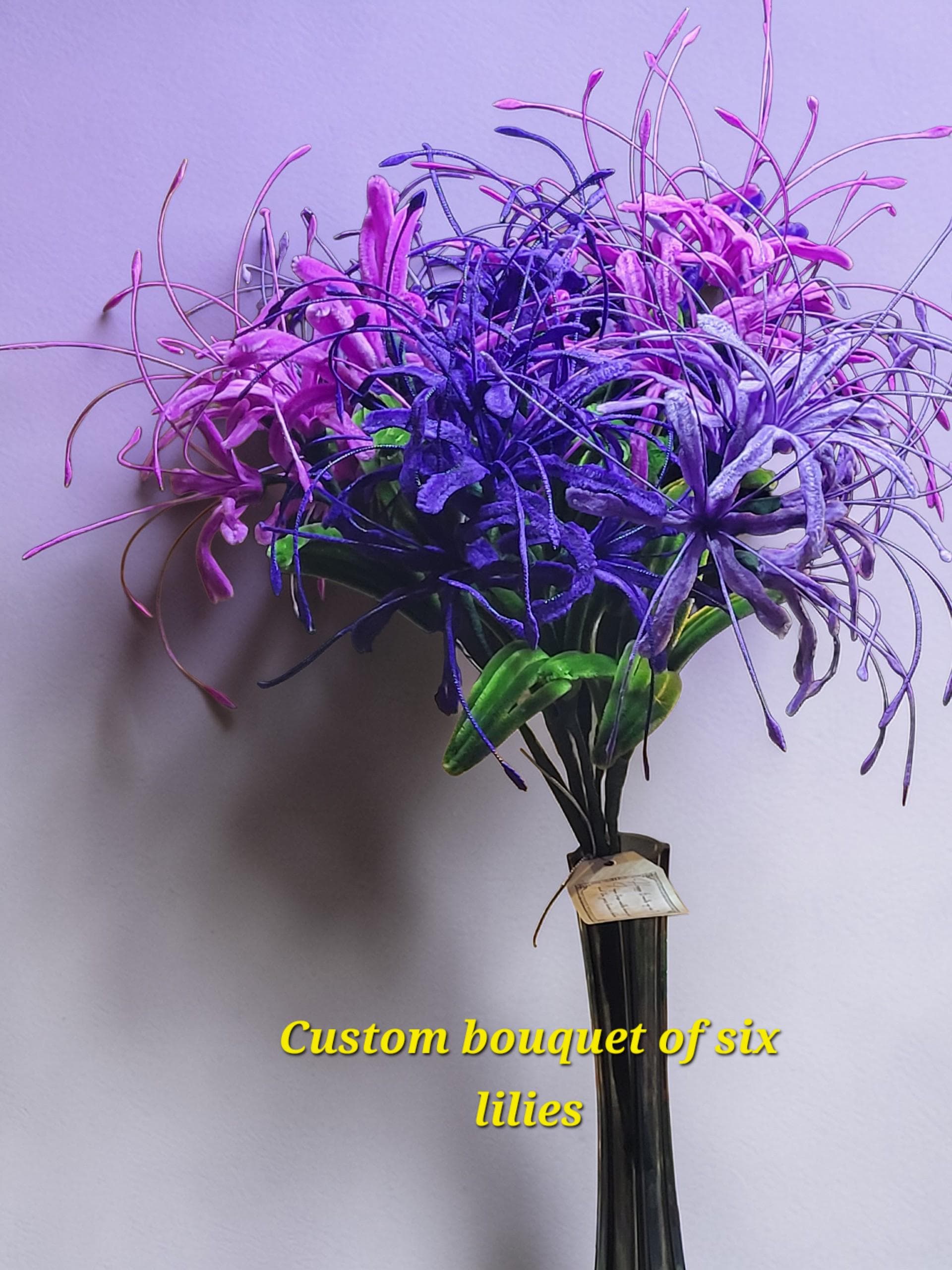 Red Spider Lily Bouquet | Handmade Chenille Stem Flowers | Faux Lycoris  Radiata | Modern Home Decor - Etsy