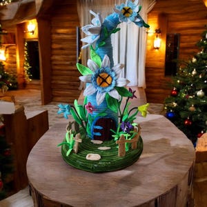 Handgefertigtes Feenhaus / Feenhaus Gänseblümchen - Einzigartiges Feenhaus - Einzigartiges Feenhaus - Einzigartiges Geschenk