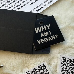 Warum bin ich Vegan/Klein/Vegan/Tierrechtsaktivist/Gesprächsstarter/Taschenaccessoire/Schlüsselanhänger/"Warum bin ich Vegan?" Anhänger