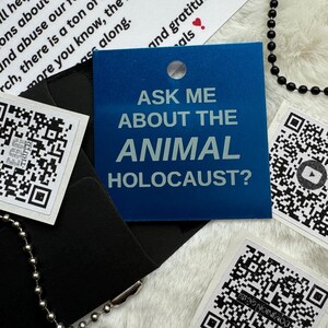 Metal Tag/Animal Rights Activist sleutelhangertag met QR-codes