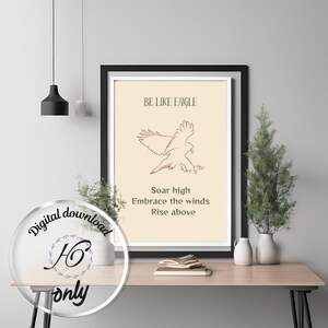 Eagle Wall Art - Rustic Wildlife Wall Decor | American Eagle Poster | Patriotic Animal Print | Boho Western Wall Art | Nature Bird Art