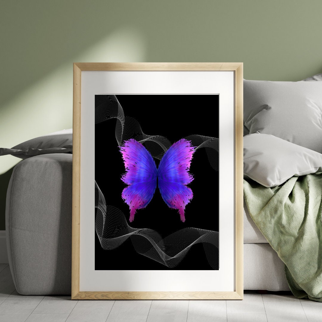 Photo inspiration: Gallery Detail: Colorful Modern Butterfly Wall Art Print Printable Home Decor For