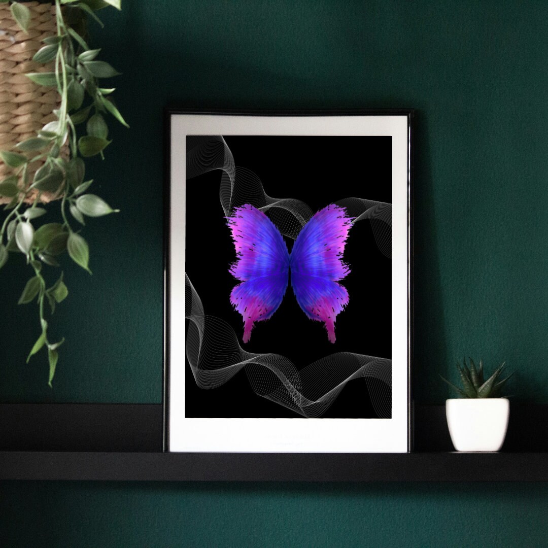 Curated visual reference: Fresh Look at Colorful Modern Butterfly Wall Art Print Printable Home Decor For