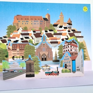 Nürnberg Pop-up-Reisegutschein (filigran geschnitten, stabiler Karton)
