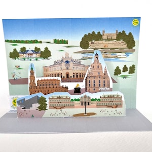 Dresden Pop-up-Reisegutschein (filigran geschnitten, stabiler Karton)