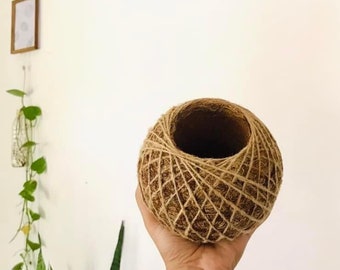 Hand Made Home Decor.. Coconut coir kokedama Pots..