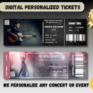 Digitales personalisiertes druckbares Konzertticket-Andenken