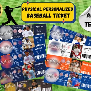 Baseball physisches Ticket Baseball kundenspezifische personalisierte Spielkarte Ereignis-Andenken-Baseballspiel-Einladung Baseball-Geburtstags-Baseballticket