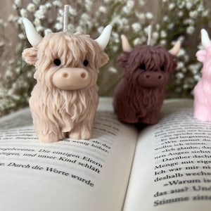 Highland Cow Kerze | Hochlandrind Deko | Kuh Kerze | Geschenk für Naturliebhaber | Kerze im ländlichen Stil