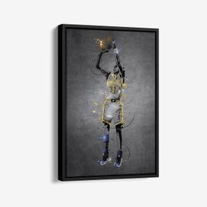 Reggie Miller Poster Neon Splash Indiana Pacers NBA Framed Canvas Wall Art Print Home Decor Man Cave Gift