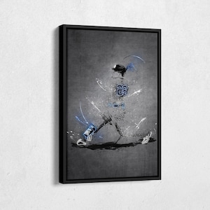 Juan Soto Neon Splash Poster New York Yankees #22 MLB Framed Canvas Wall Art Home Decor Man Cave Gift Baseball Art Print