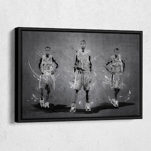 Spurs Trio Neon Splash Poster San Antonio Spurs NBA Framed Canvas Wall Art Home Decor Man Cave Gift