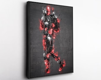 Deadpool Poster Neon Splash Marvel Comics Framed Canvas Wall Art Print Home Decor Man Cave Gift