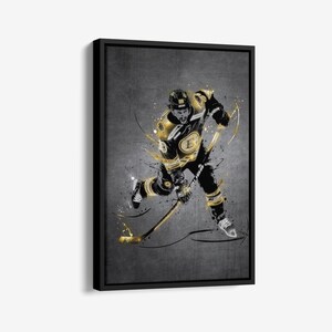 David Pastrňák Poster Neon Splash Boston Bruins NHL Framed Canvas Wall Art Print Home Decor Man Cave Gift