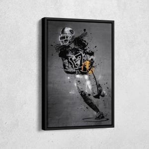 Davante Adams Poster Neon Splash Las Vegas Raiders NFL Framed Poster Canvas Wall Art Print Home Decor Man Cave Gift