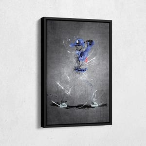 Freddie Freeman Neon Splash Poster Los Angeles Dodgers #5 MLB Framed Canvas Wall Art Home Decor Man Cave Gift Baseball Art Print