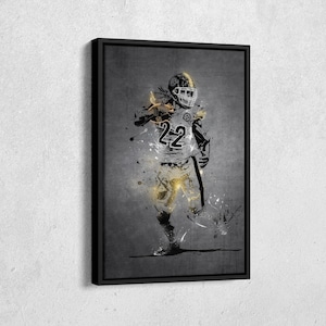 Najee Harris Poster Neon Splash Pittsburgh Steelers NFL Framed Poster Canvas Wall Art Print Home Decor Man Cave Gift