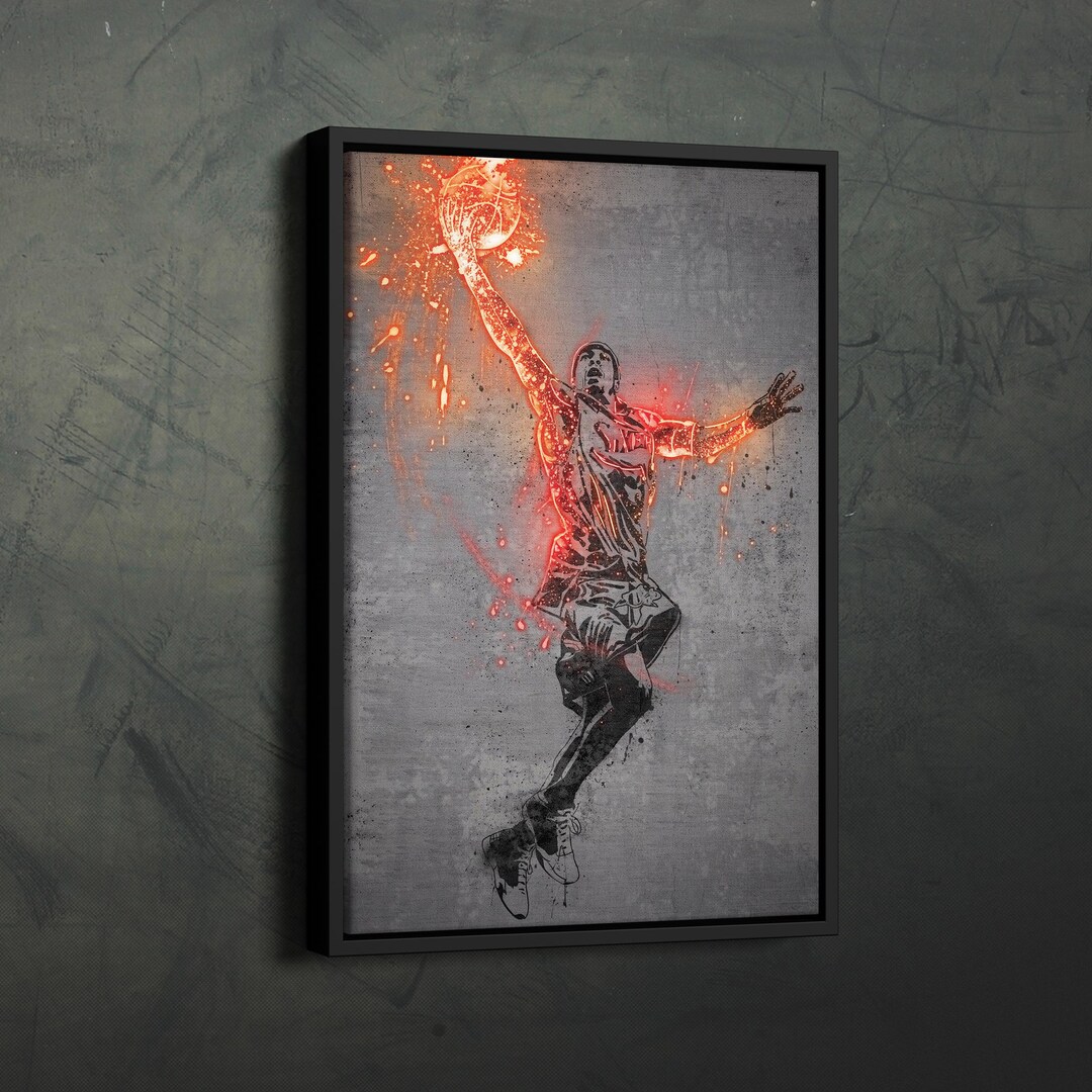 Allen Iverson Poster Neon Splash Philadelphia 76ers NBA Framed Canvas ...