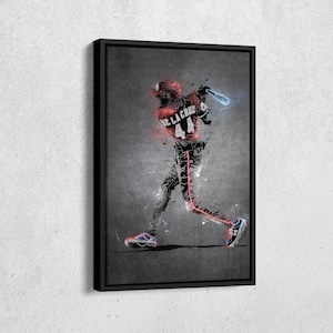Elly De La Cruz Poster Neon Splash Cincinnati Reds MLB Framed Canvas Wall Art Print Home Decor Man Cave Gift