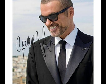 george michael  signed framed photo print