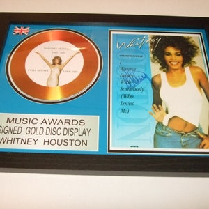 whitney houston  signed  framed