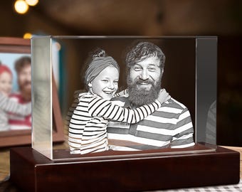 Spersonalizowany kryształowy prostokąt ze zdjęciem, grawerowany laserowo portret rodzinny, niestandardowa lampka nocna do dekoracji domu
