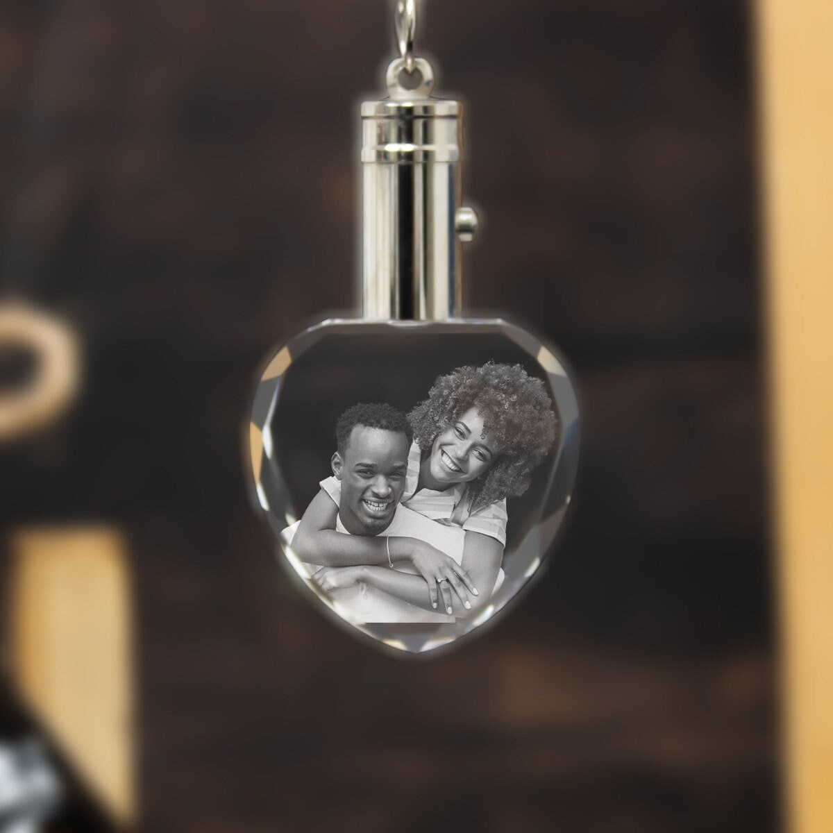 Led keychain with picture engraved deals