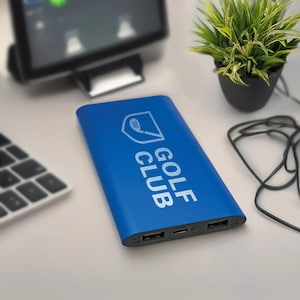 Banco de energía personalizado de 8000 mAh, base de carga inalámbrica, regalo para compañeros de trabajo, paquete de baterías, regalo para ella / Banco de energía de cuero BridgensLaser