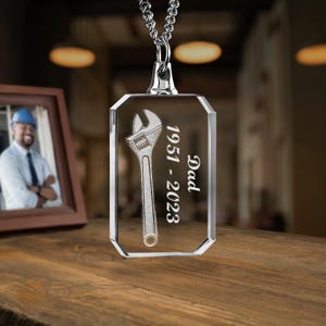 Wrench Urn Necklace Personalized Cremation Jewelry Men&#39;s Necklace For Ashes Hand Stamped Personalized Memorial Necklace Bereavement Gift Urn