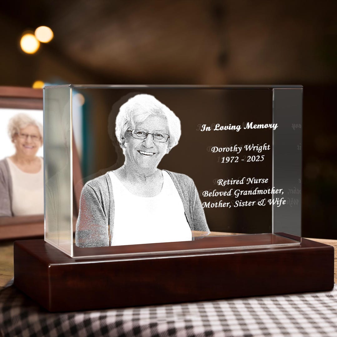 Memorial Portrait for Deceased Mother Engraved in Loving Memory, Loss ...