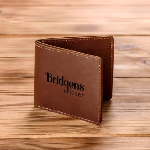 Portefeuille en cuir personnalisé, porte-monnaie, cadeau d'anniversaire, porte-cartes, cadeau pour lui, cadeau d'anniversaire | Portefeuille en cuir BridgensLaser