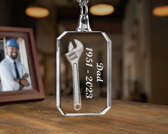 Wrench Urn Necklace Personalized Cremation Jewelry Men's Necklace For Ashes Hand Stamped Personalized Memorial Necklace Bereavement Gift Urn