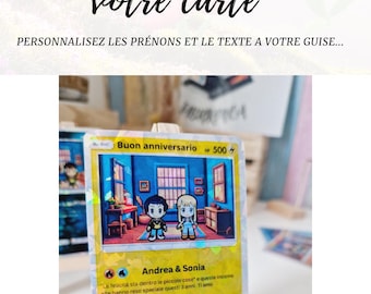 Personalized Romantic Pocketstyle Card - Valentine's Day - Father's Day - Gamer Couple - Birthday - Message - Unique Geek Gift