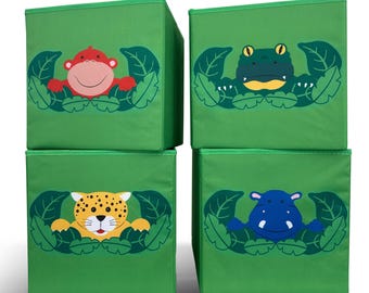 Toy box JUNGLE 27L -set of 4- toy storage, toy chest, storage box children, Kallax boxes children, toy box