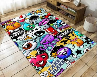 Dangerous Rug, Cartoon Rug, Mixed Rug, Popular Rug, Home Decor, Decor Rug, Modern Rug, Custom Rug, Birthday Gifts, Cool Rug, Printed Rug,