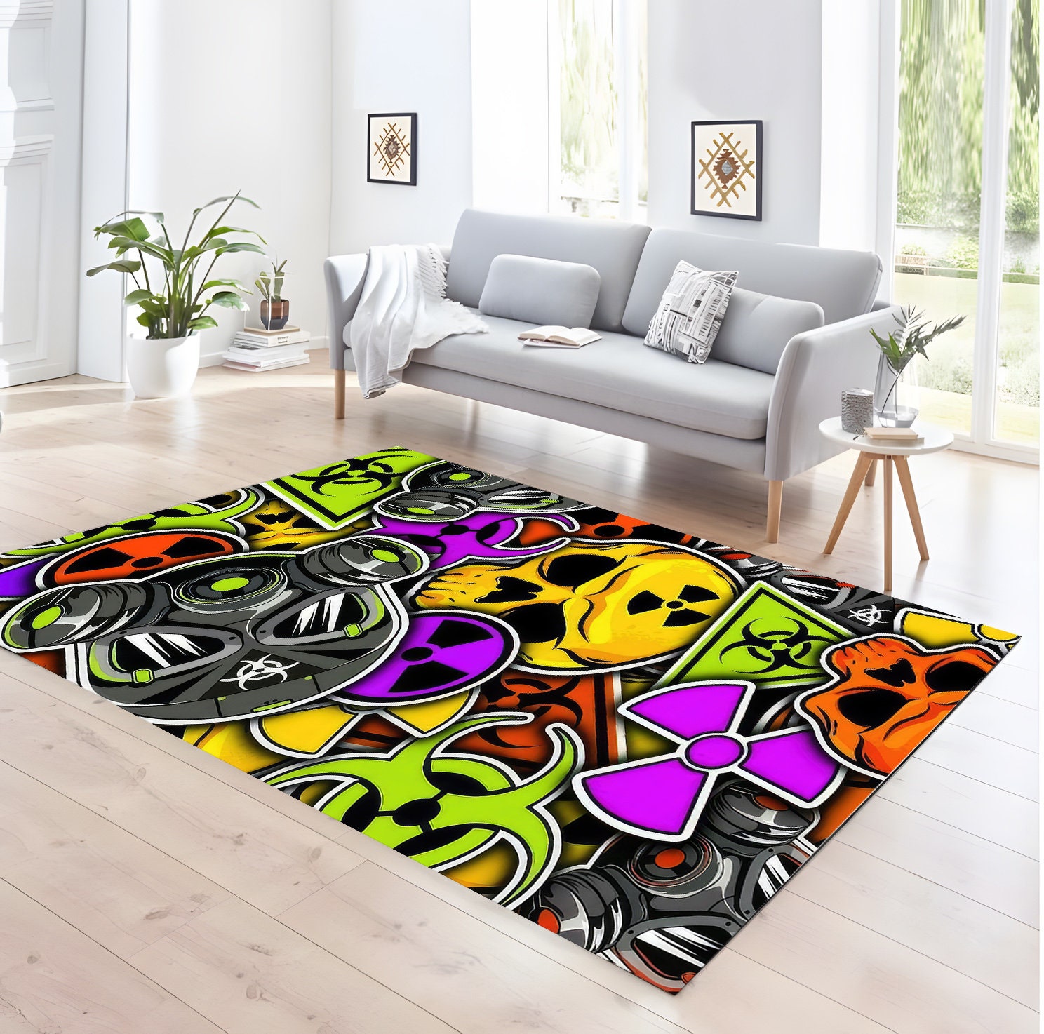 Discover Skull Rug, Skull Colourful Rug, Gasmask Rug, Mask Rug, Decor Rug, Modern Rug, Custom Rug, Area Rug, Birthday Gifts, Area Rug, Printed Rug,