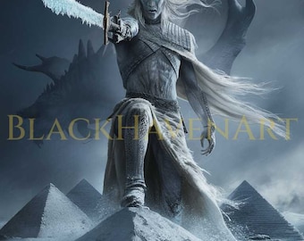 Die dunkle Ägyptische Walker Digital Art Print AI erzeugt Wandkunst AI Art Digital Download Home Decor druckbare