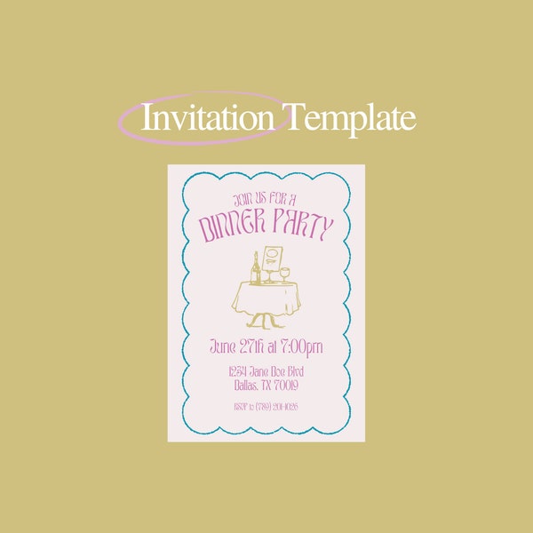 Funky Dinner Party Invitation Template
