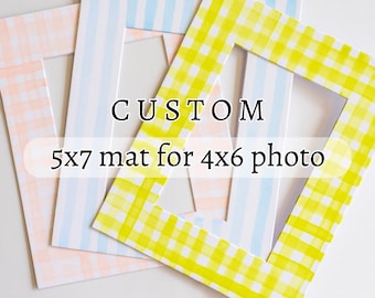 Paspartú personalizado pintado a mano de 5x7 para fotos de 4x6