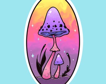 Psychedelic mushroom original artwork vinyl sticker