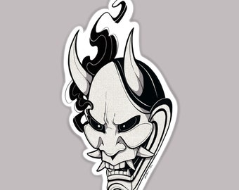 Hannya mask original artwork vinyl sticker