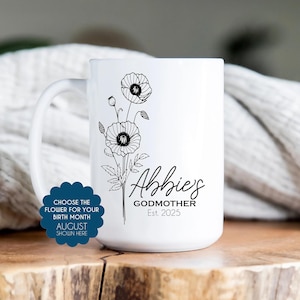 Caneca madrinha de flor de nascimento, presente de madrinha, presente de flor de nascimento, caneca de madrinha, caixa de proposta de madrinha, presentes de madrinha, presente de batismoIdeia de presente