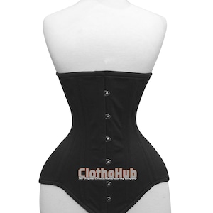 Handmade Heavy duty Corset Steel Boned Gothic Steampunk Lace up Corset Belt - Underbust Shaper Tight Lacing Corset