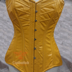 Heavy Duty Genuine Leather Longline Corset: Steel-Boned Waist Cincher for Hourglass Figure (Gift for Her)