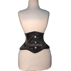 Women&#39;s Satin Underbust Corset – Heavy Duty 24 Steel Boned Waist Trainer, Gothic Steampunk Burlesque Lace-Up Corset Belt