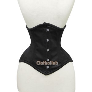 Heavy duty Corset Steel Boned Gothic Steampunk Lace up Corset Belt - Underbust Waspie Tight Lacing Corset