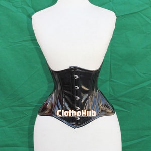 PVC Corset Vinyl Underbust Waspie Steel Boned Handmade Clubwear Fashion Dress Corset for Women