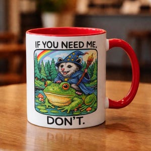 Rolig Opossum-trollkarlmugg Sarkastisk Groda Kaffemugg Keramisk Mugg Gåva för Introvert Kollega Cottagecore Konstigt Specifik Konst Unik Gåva