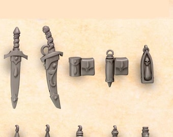 3d Printed Belt Decorations x 15 Crimson Lords Belt Decoration Armor Upgrade Bits Kitbash Bits Greytide Studio
